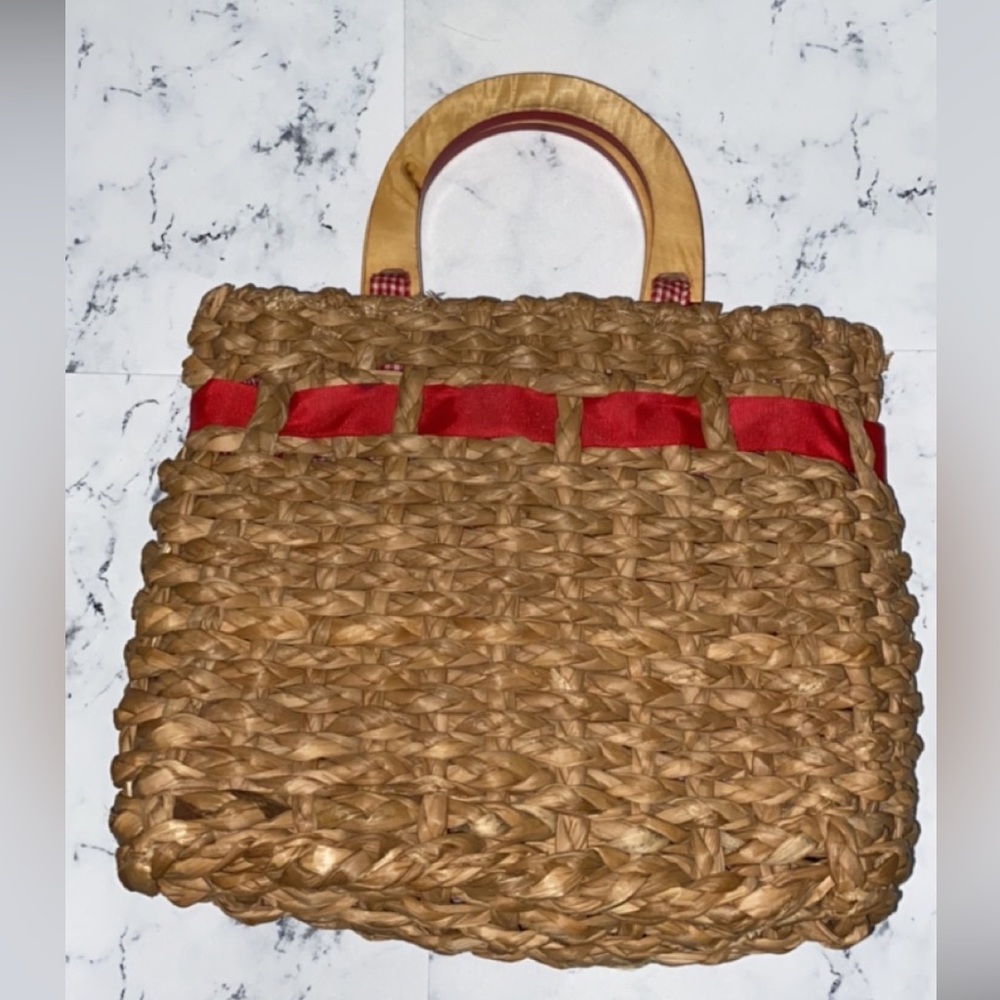 Amanda smith straw woven purse